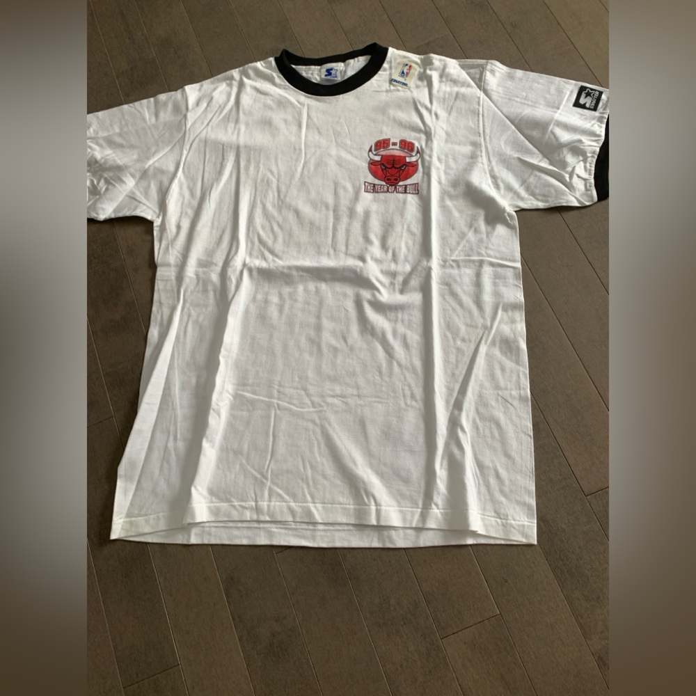 Vintage 90s Starter Chicago Bulls 72-10 Dream Season Ringer T-Shirt Large NWOT - Picture 7 of 10